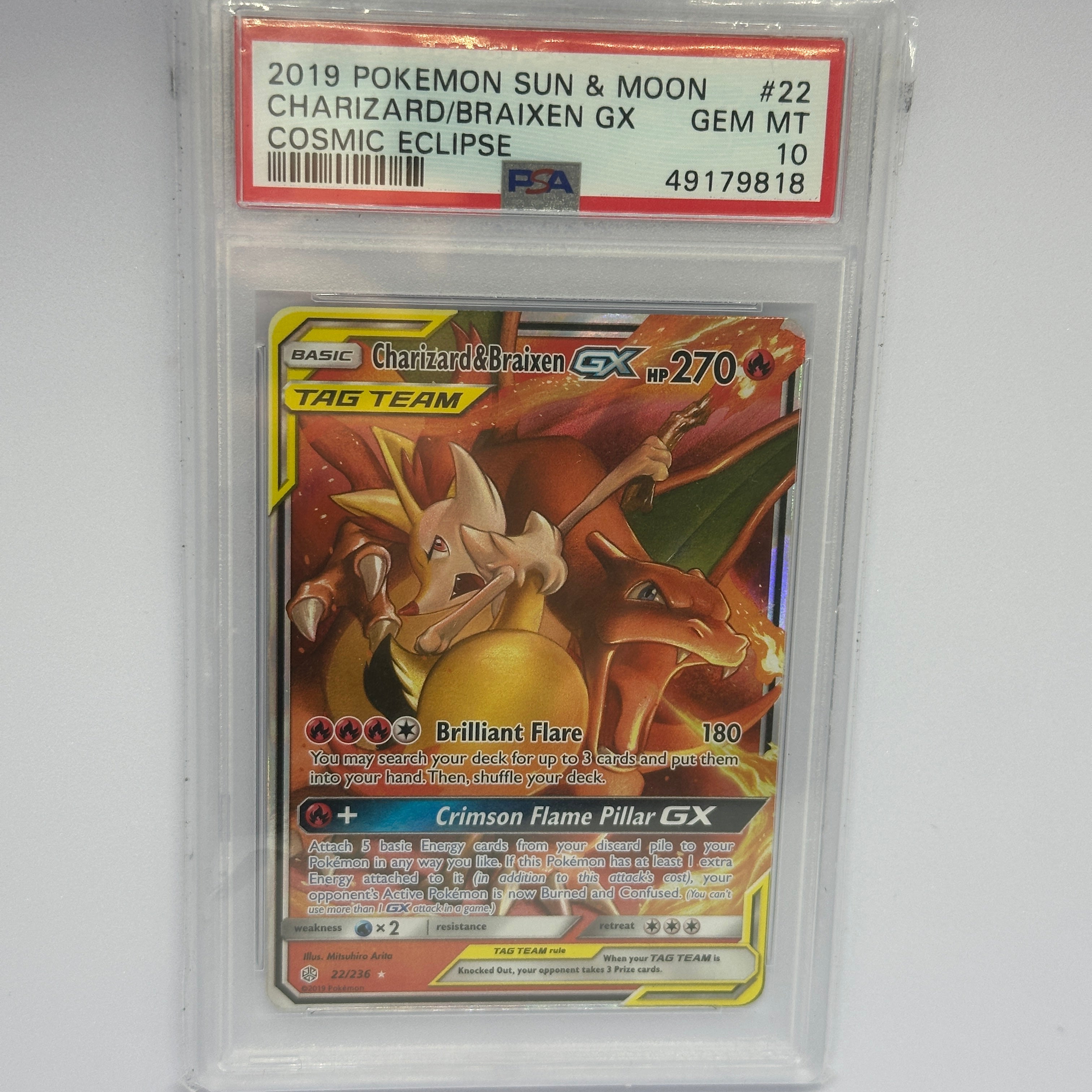 Charizard Braixen GX 22/236 PSA 10